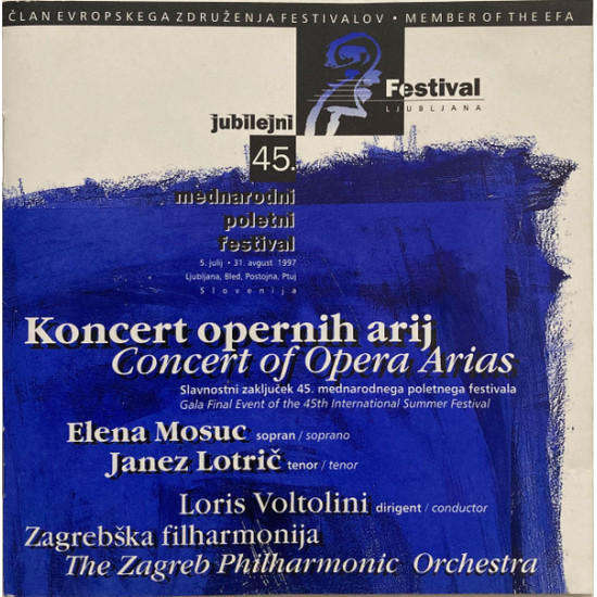 Elena Mosuc, Janez Lotrič, Loris Voltolini, Zagrebška Filharmonija*, The Zagreb Philharmonic Orchestra - 45th Mednarodni Poletni Festival - 45th International Summer Festival - Koncert Opernih Arij - Concert Of Opera Arias