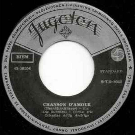 DIE SUNNIES & CORNEL TRIO/ORCHESTER ADDY ANDRIGO - CHANSON D'AMOUR/PICCOLISSIMA SERENATA