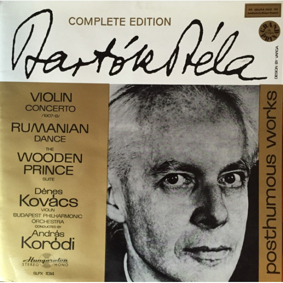 Bartok - Violin Concerto /1907-8/ - Rumanian Dance - The Wooden Prince Suite/Dénes Kovács Violin Budapest Philharmonic Orchestra* conducted by András Kórodi