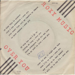 Roxy Music - Over You