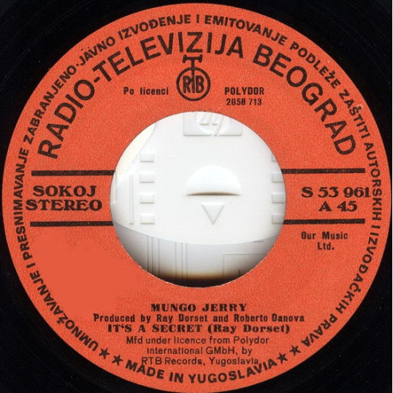 MUNGO JERRY - It's A Secret