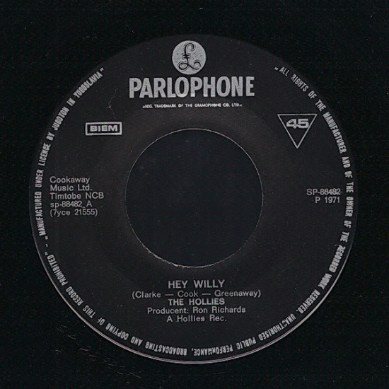 HOLLIES - HEY WILLY/ROW THE BOAT TOGETHER