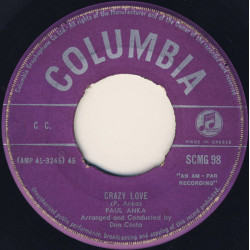 Paul Anka  - CRAZY LOVE/LET THE BELLS KEEP RINGING