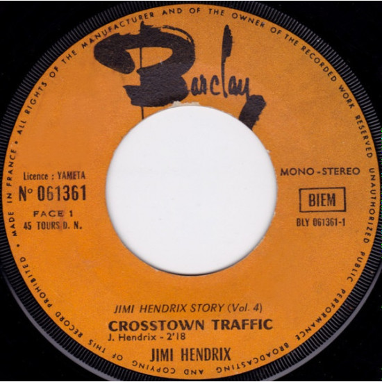 Jimi Hendrix Experience - Crosstown Traffic / Gypsy Eyes