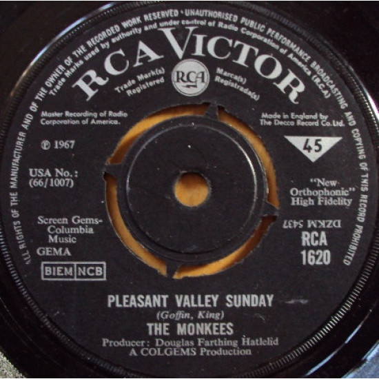 MONKEES  - PLEASANT VALLEY SUNDAY/WORDS