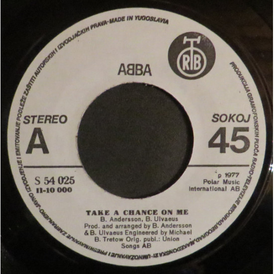 ABBA  - TAKE A CHANCE ON ME / THANK YOU FOR THE MUSIC 7, SINGLE