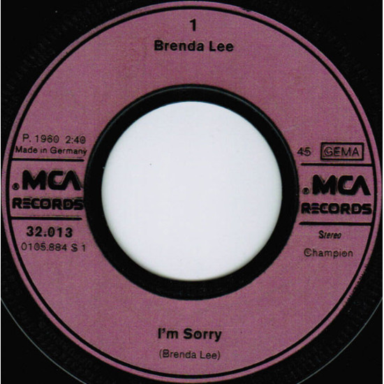 LEE BRENDA - I'm Sorry / Sweet Nothin's