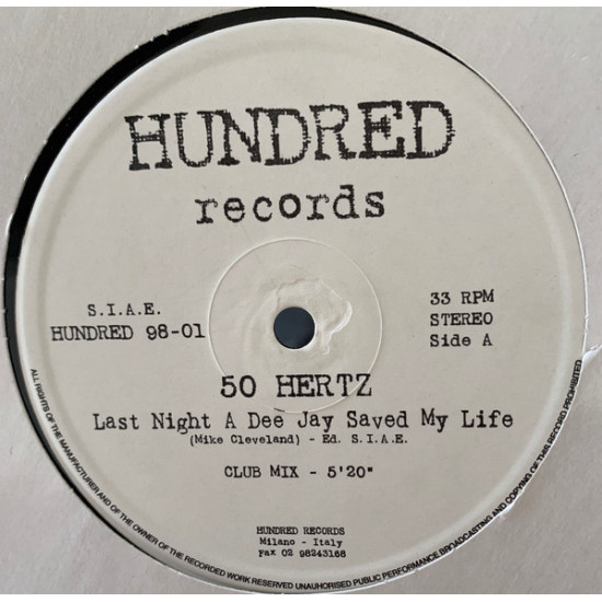 50 Hertz - Last Night A Dee Jay Saved My Life