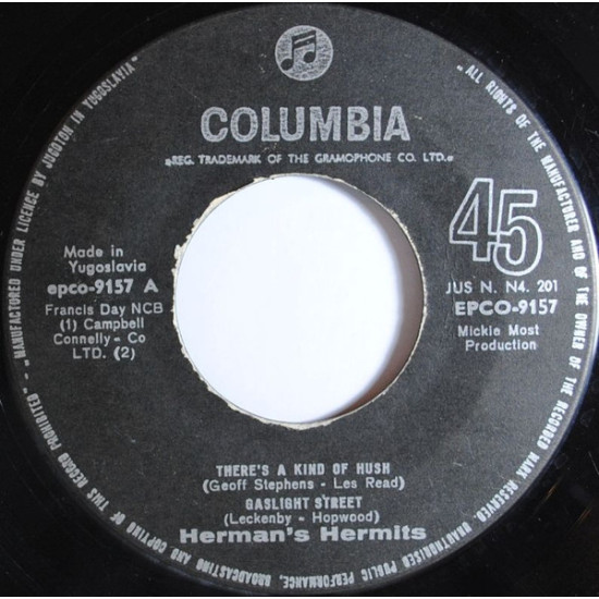 HERMAN'S HERMITS - THERE'S A KIND OF HUSH/GASLIGHT STREET...