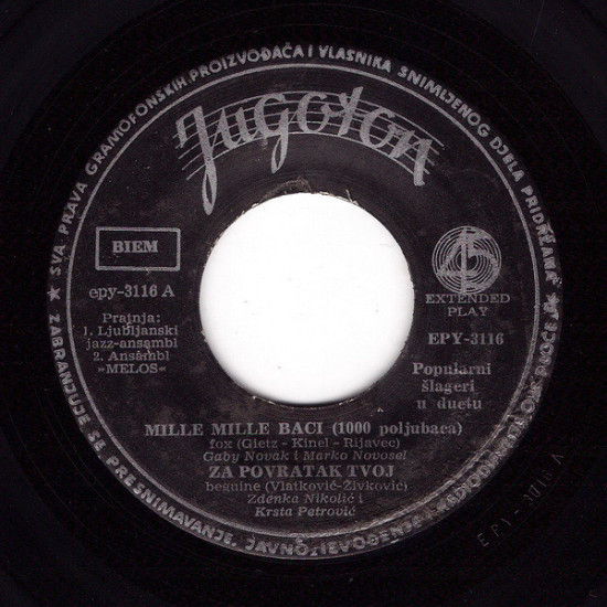 V.A. - Popularni Šlageri U Duetu/Gaby Novak I Marko Novosel, Zdenka Nikolić I Krsta Petrović...