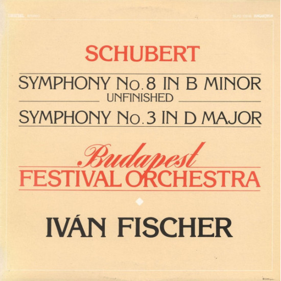 Schubert - Symphony No. 8 In B Minor Unfinished / Symphony No. 3 In D Major/Ivan Fischer, Budapest Festival Orchestra