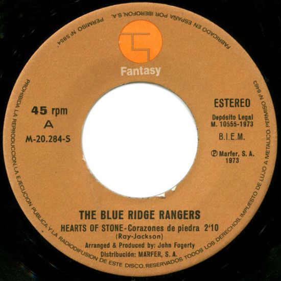 BLUE RIDGE RANGERS - Hearts Of Stone = Corazones De Piedra
