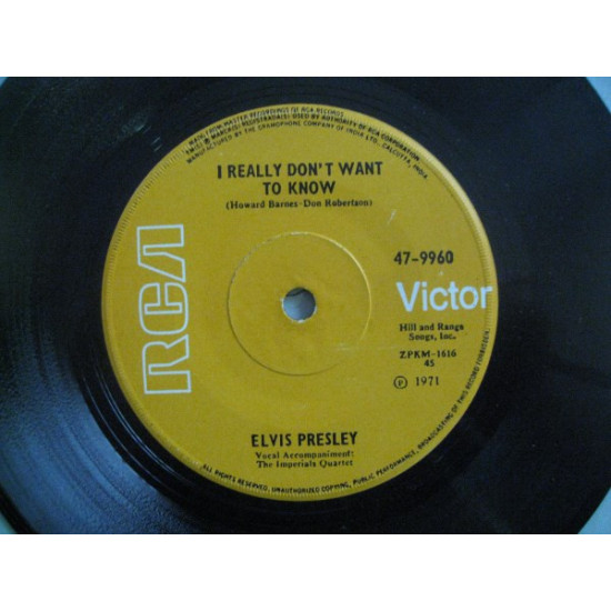 PRESLEY ELVIS  - THERE GOES MY EVERYTHING/I REALLY DON'T WANT TO KNOW