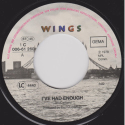 WINGS - I've Had Enough