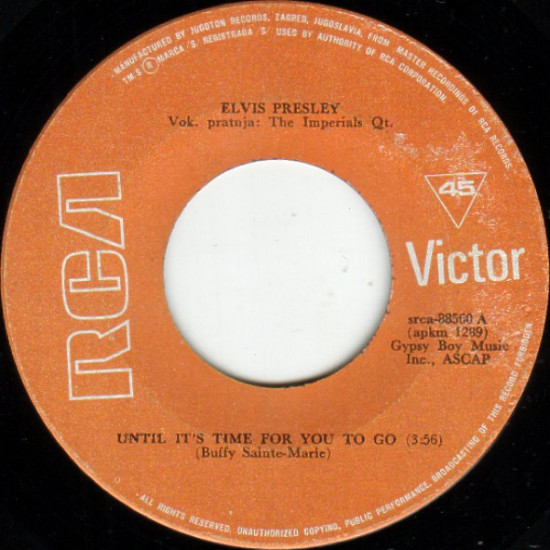 PRESLEY ELVIS - Until It's Time For To Go You