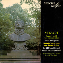 Mozart - Concerto No. 21 Voor Piano En Orkest / Sinfonia Concertante Voor Viool En Altviool/Moskou Kamer Orkest, Emil Gilels, David Oistrach, Rudolf Barshai
