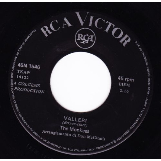MONKEES - Valleri / Tema Dei Monkees