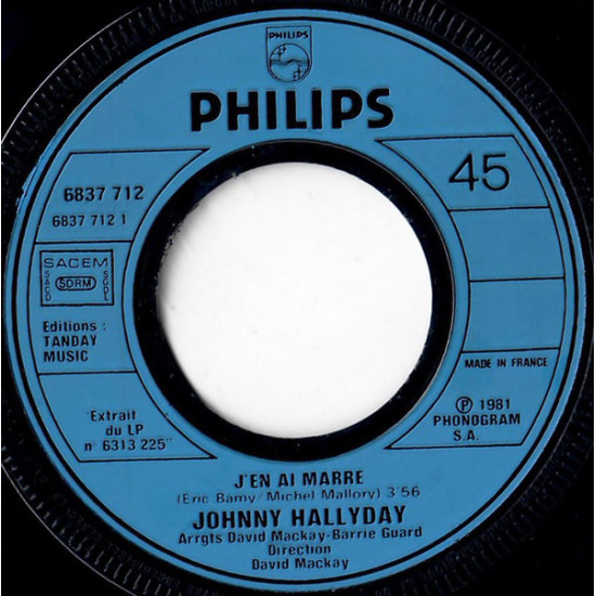 HALLYDAY JOHNNY - J'en Ai Marre