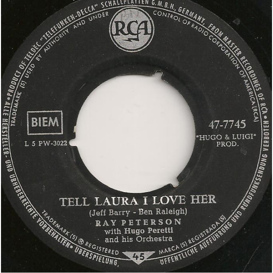 PETERSON RAY - Tell Laura I Love Her / Wedding Day