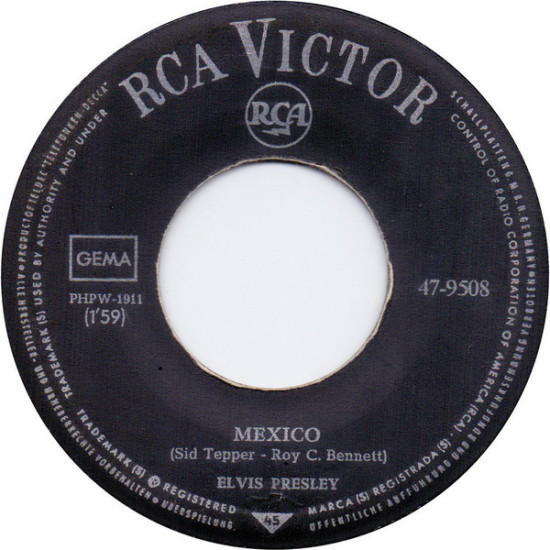 PRESLEY ELVIS - Mexico / You Can't Say No In Acapulco