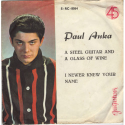 ANKA PAUL - A STEEL GUITAR AND A GLASS OF WINE / I NEVER KNEW YOUR NAME 7, SINGLE